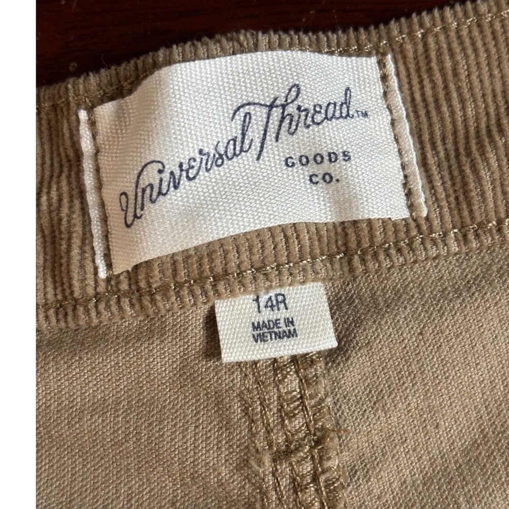Universal Thread Womens High Rise Easy Barrel Corduroy Pants 14 Crop Earthy Tan - Picture 3 of 9
